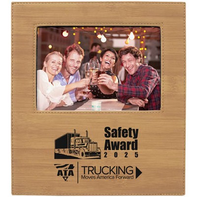 Leatherette Frame Holds 5 x 7, Bamboo