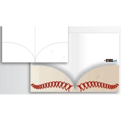 Sculptured Pockets® Presentation Folder w/Round Edge Pockets & Business Card Slit