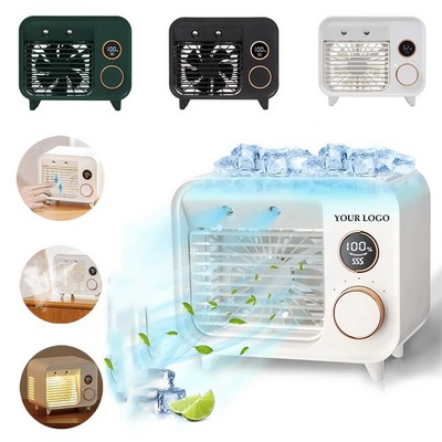 Rechargeable Desk air Cooling Fan Type-c 5 Level Digital Display Mist Fan with Water