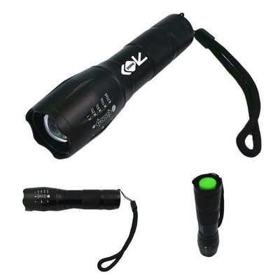 LED Aluminum Tactical Zoom able Flashlight