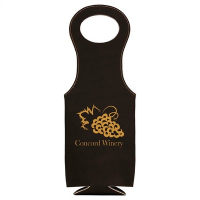 Black/Gold Leatherette Wine Bag