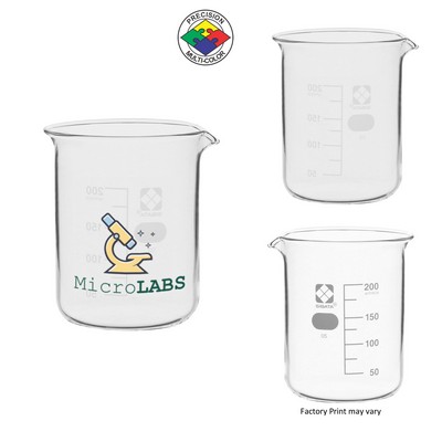 200Ml - 6.5 Oz. Dr. Pyro Beaker Rocks Glass - Dishwasher Resistant - Precision Spot Color