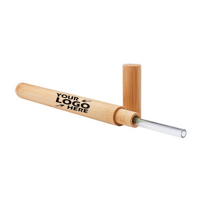 Glass Straw with Bamboo Case