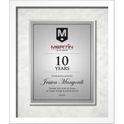 Gander (White) - Silver Aluminum Certificate Shadow Box - Vertical 14.5"x17"