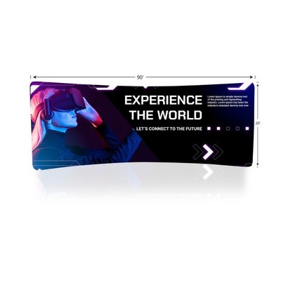 20 Ft X 90" H Curved Single Sided Fabric Back Wall Display(Frame+Fabric)