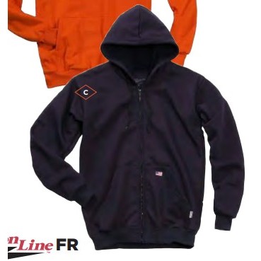 Union Line™ FR Ultrasoft Full Zip Hooded Sweatshirt -Navy Blue