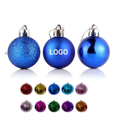 2 2/5" Custom Shatterproof Christmas Ball Ornament w/Hang Rope