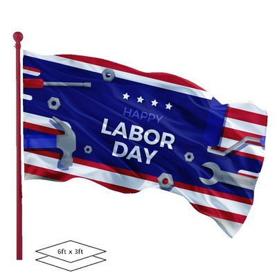 Double-Sided Dye Sublimation 2-Layer 6ft x 3ft Flag