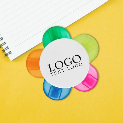 Flower 5 Colors Highlighter Bevel Marker