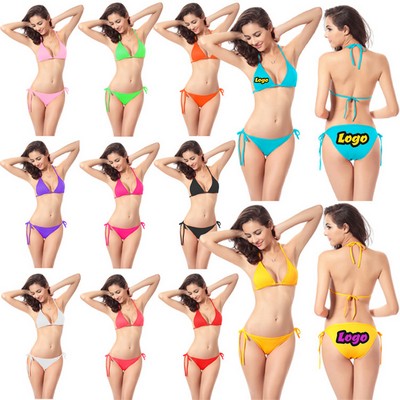 Simple Women'S Solid Colored Swim Split Set