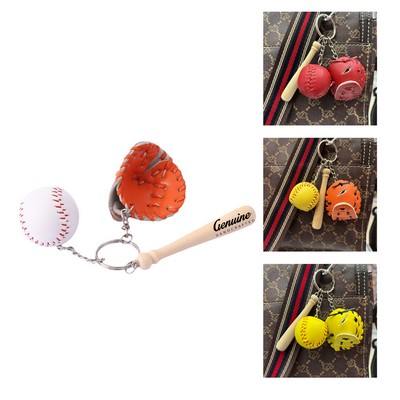 Baseball Set Pendant Keychain