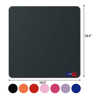 18.9" x 18.9" x 0.12" Gaming Mouse Mat Stitched Edges and Anti-Slip Rubber Base