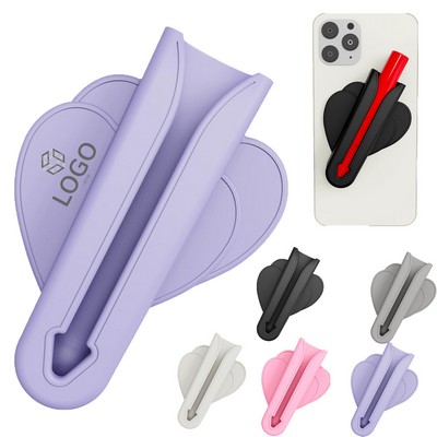 Silicone Adhesive Phone Case With Lipgloss Holder