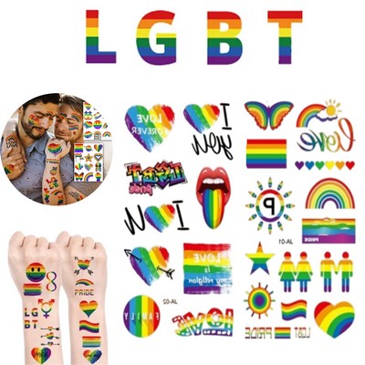 Pride Rainbow Temporary Waterproof Tattoo Sticker