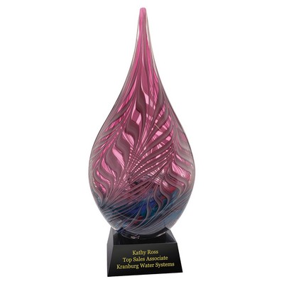 16.5" Multi-Color Hollow Raindrop Art Glass