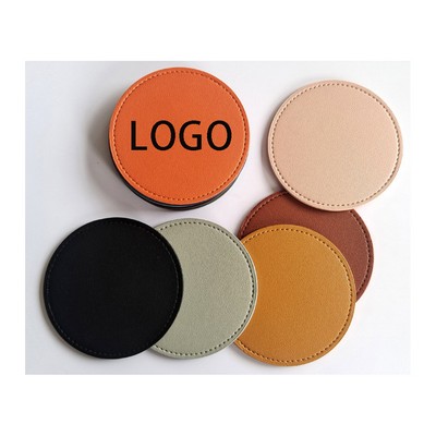 Soft Round Leather Drink Coaster