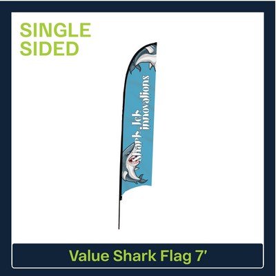Value 7' Shark Flag - Single Sided Graphic Only
