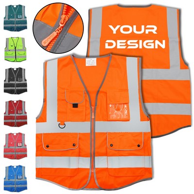 100% Polyester High-Visibility Reflective Vest