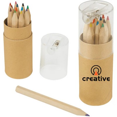 12 Piece Colored Pencils Tubes with Sharpener