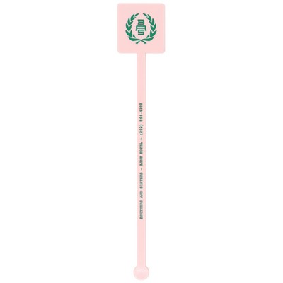 6" Square Head Muddler Stirrer with 1 Color Imprint