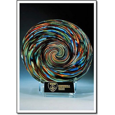 Cathedral Art Glass Rondelle w/ Stand (9"x9")