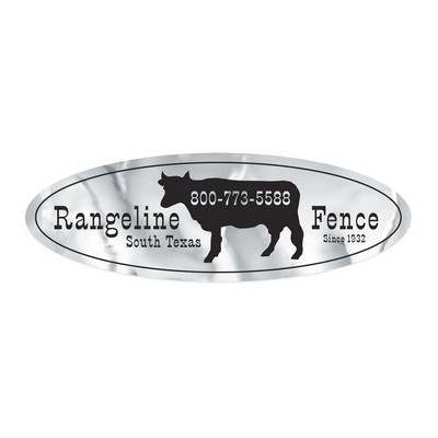 Idento® Identification Decal | Oval | 1 3/4" x 3 3/4" | Chrome Poly