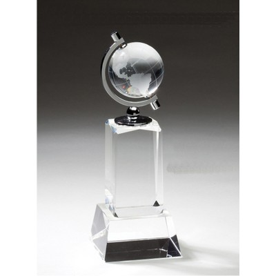 9" Revolving Crystal Globe Award
