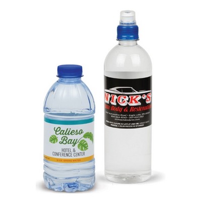 Rectangle Water Bottle Labels - 1 ¾" x 8¼", Spot Color