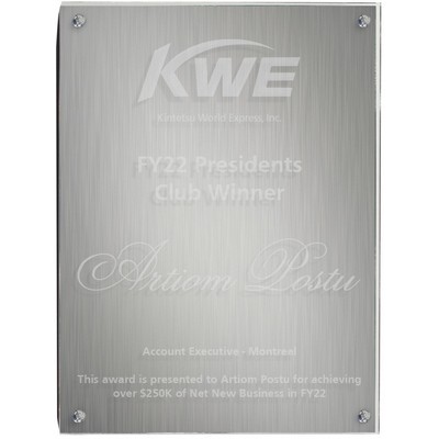 Aluminum Plaque (8"x 10"x 1") Laser Engraved