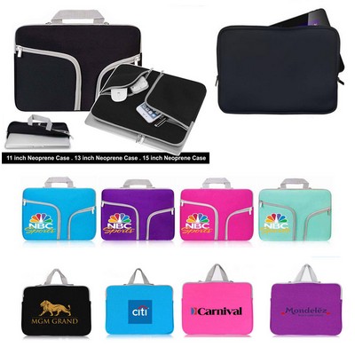 Promotek iBank® Neoprene Case for 15" Laptop Tablet Notebook with handle (Black)