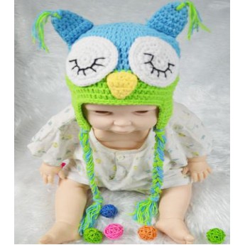 Custom Crocheted Bright Owl Hat