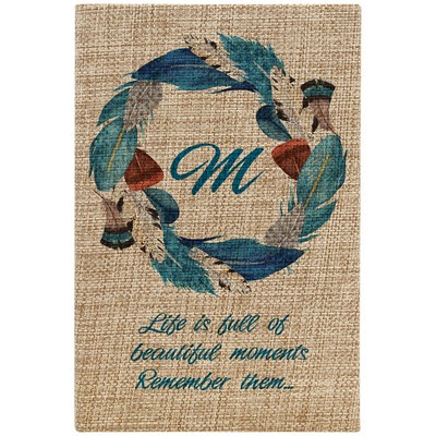 5.25" x 8.25" Sublimatable Burlap Journal with Lined Notepad