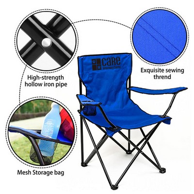 Heathered Folding Chair With Carrying Bag