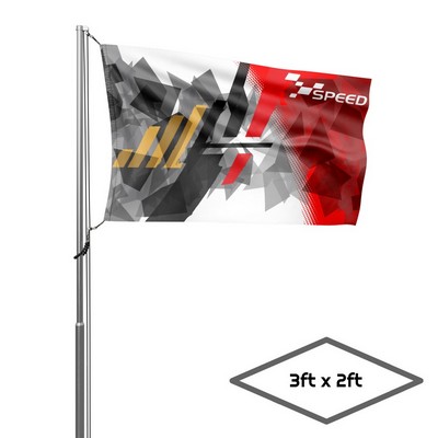 Single-Sided Dye Sublimation 1-Layer 3ft X 2ft Flag