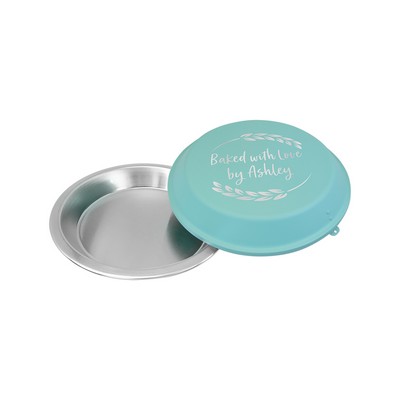 9" Aluminum Pie Pan with Teal Lid