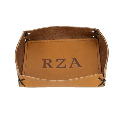 Full-Grain Leather Desk Tray-Small