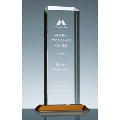 Apollo Award w/Amber Yellow Base (5"x11 3/4")