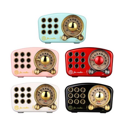 SonicWave Vintage Portable Retro Vintage Wireless Bluetooth Speaker Rechargeable Music Player