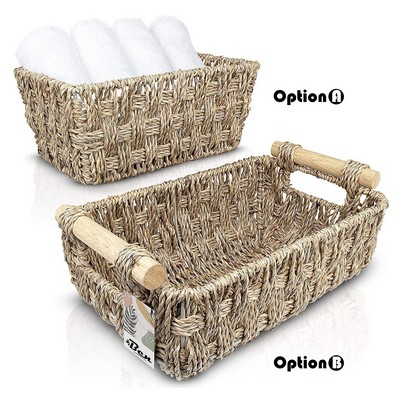 Storage Works Hand-Woven Small Wicker Baskets