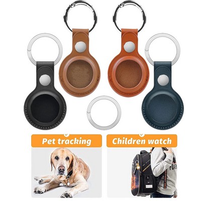 Leather Key Finder Tag Keychain Holder - Genuine Leather Protective Case