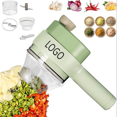 8"x4" 4-in-1 Portable Handheld Electric Vegetable Cutter & Meat Chopper