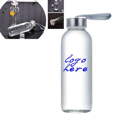 17 Oz Stainless Lid Glass Bottles