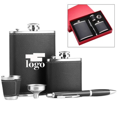 Stainless Steel Hip Flask Set With Two Hip Flask