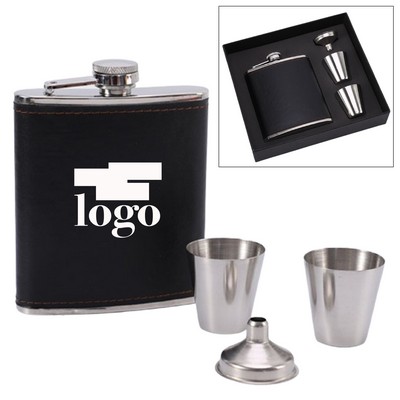 7Oz Stainless Steel Hip Flask Set