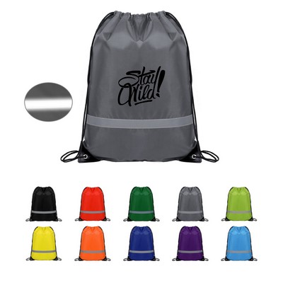 Reflective Visibility Drawstring Backpack