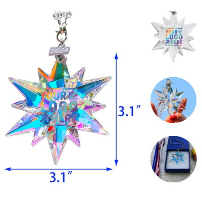 Christmas Crystal Snowflake Star Sparkly Ornaments