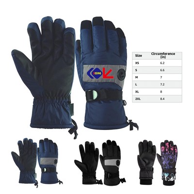 Kids Waterproof Ski Snowboard Gloves Mittens Thinsulate Lined Winter Cold Weather Gloves
