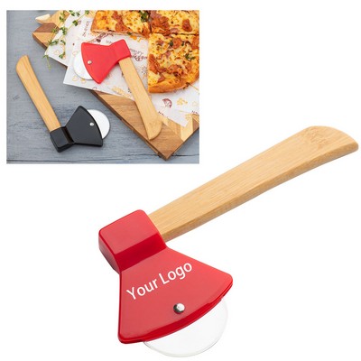 Wooden Handle Axe-Shaped Pizza Wheel Cutter
