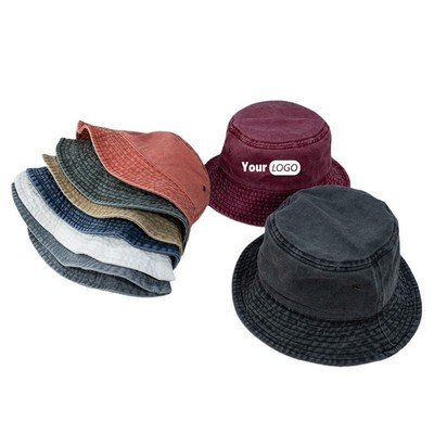 Washed Cowboy Cotton Bucket Hat Caps