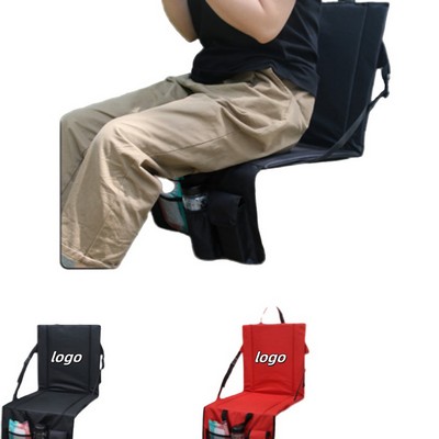 Triple-Folded Stadium Seat Cushion W/ Storage Pockets